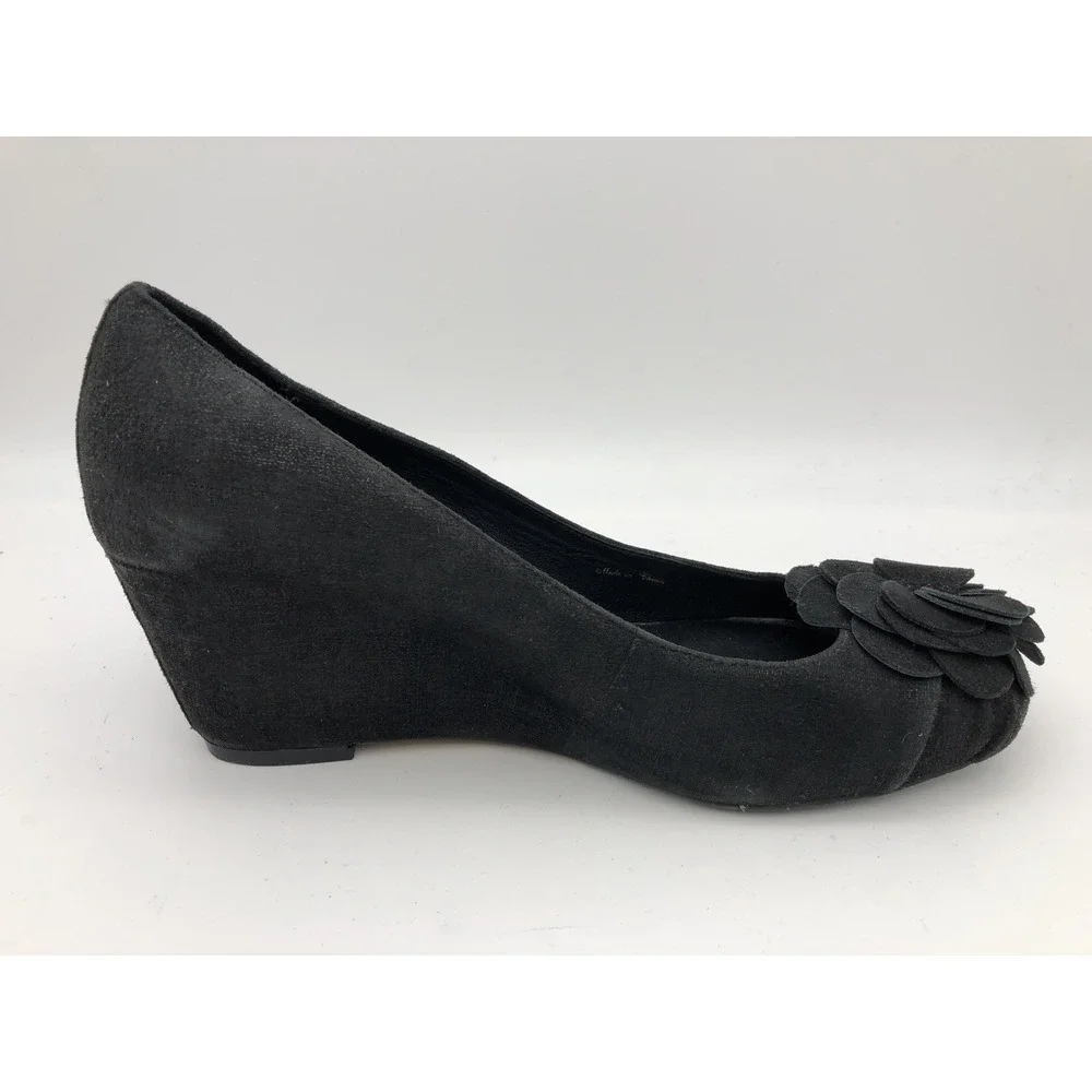 Donald J Pliner  Women's Black Velvet  Slip On‎ Platform Wedge Shoes 7M